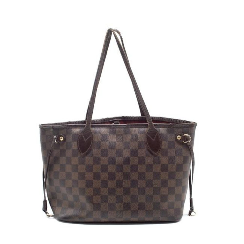 Louis Vuitton Neverfull Damier Ebene Pm Brown Coated Canvas Tote
